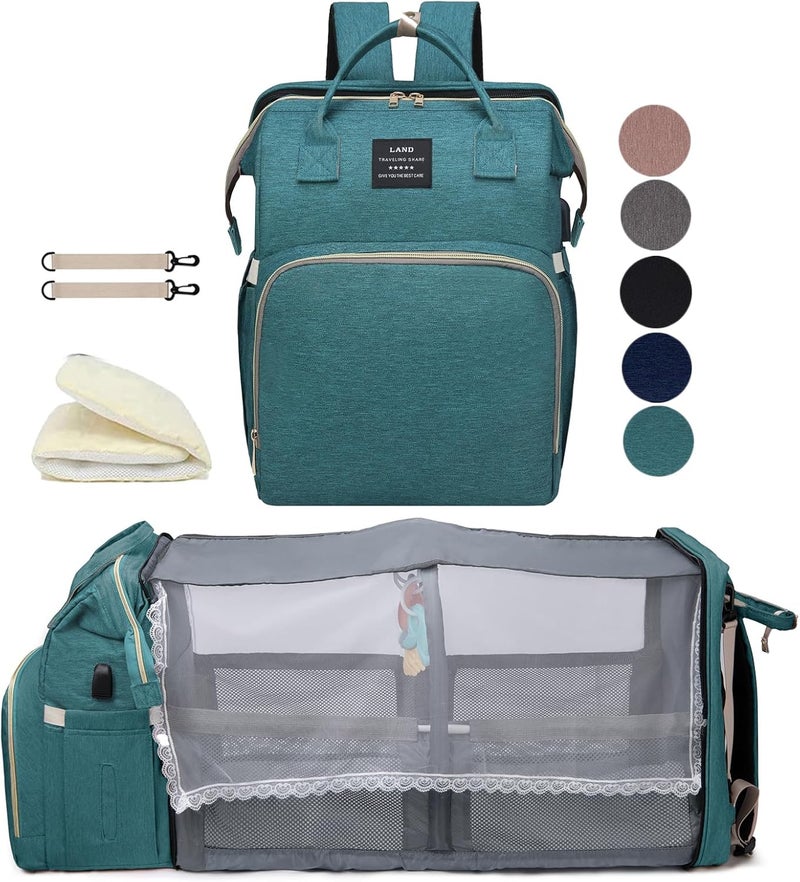 houscly Green Diaper Bag Backpack for Mom: Baby Bags for Boys Girls Toddler Women Men Large Back Pack Diapers Bag Big Travel Pañaleras Modernas Para Bebe Niña Unisex Newborn Essential Baby Registry - Image 1